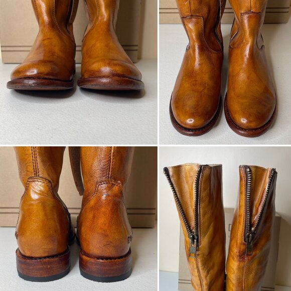 BED STU Tess Tan Leather Tall Riding Boots BedStu Size 7 - Picture 6 of 16